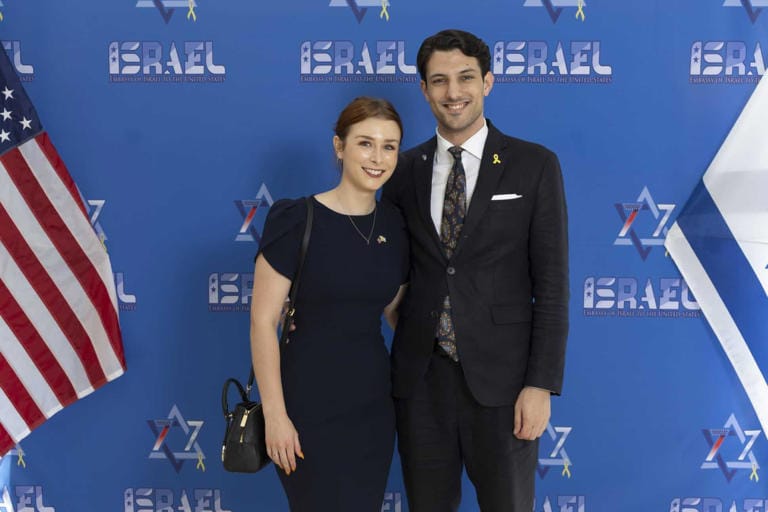 The Israeli Embassy posted a photo of the two victims of the shooting outside the Jewish Capital Museum in Washington, D.C. on the night of May 21, 2025. Sarah Lynn Milgrim and Yaron Lischinsky were employees at the embassy